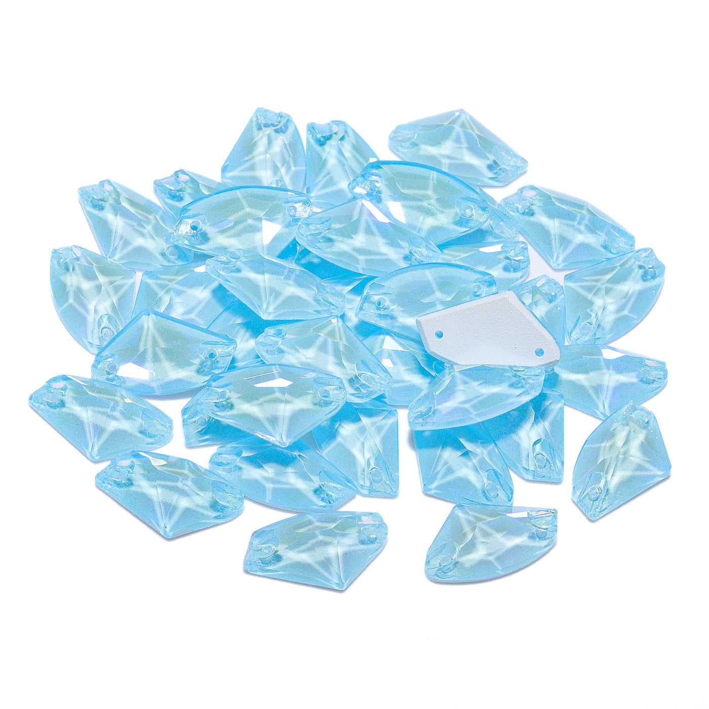 Electric Neon Aquamarine Galactic Shape High Quality Glass Sew-on Rhinestones Secondary image