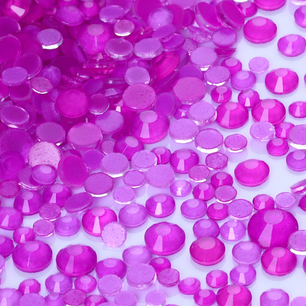 Mixed Sizes Mocha Neon Dk Purple Glass Flat Back Rhinestones For Nail Art WholesaleRhinestone