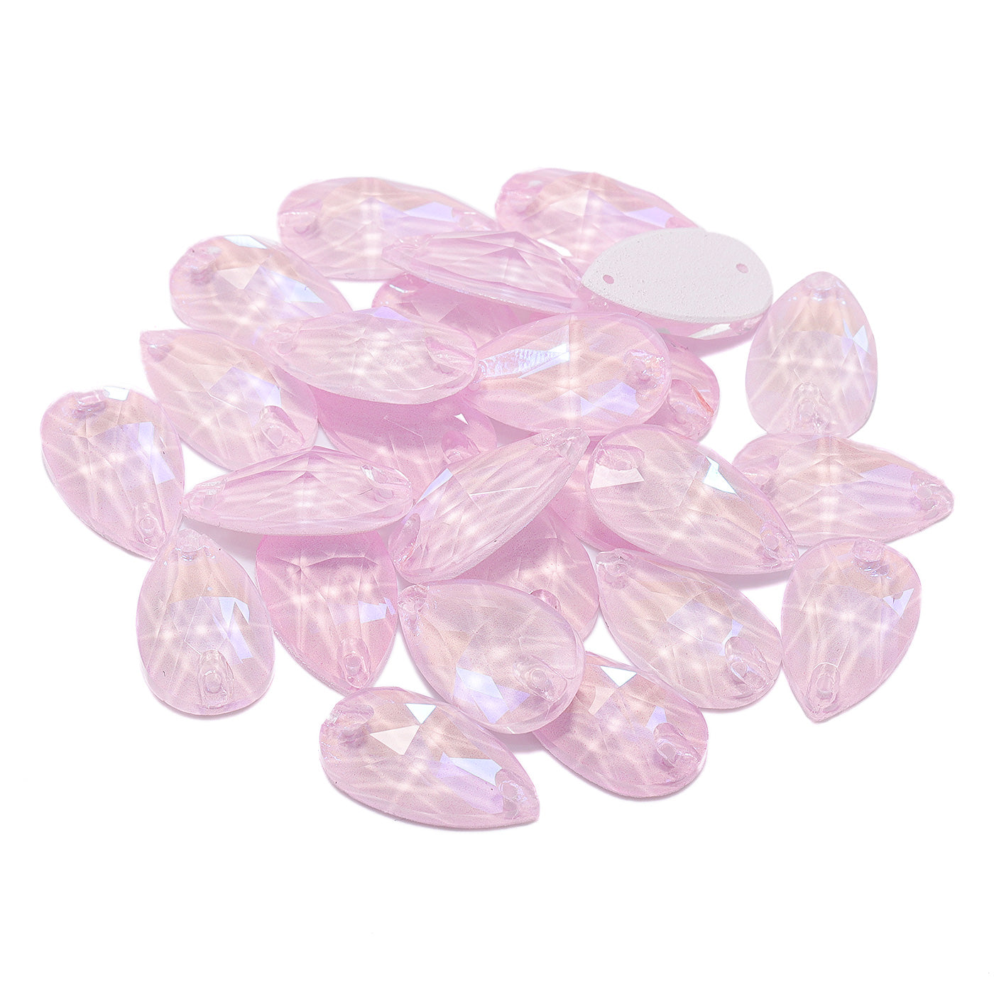 Electric Neon Light Rose Drop Shape High Quality Glass Sew-on Rhinestones Secondary image