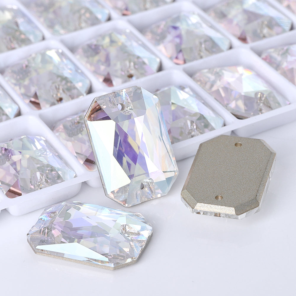 Crystal Transmission Octagon Shape High Quality Glass Sew-on Rhinestones WholesaleRhinestone