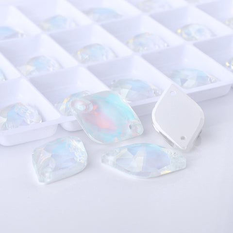Crystal AM Lemon Shape High Quality Glass Sew-on Rhinestones