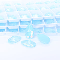Aquamarine AM Drop Shape High Quality Glass Sew-on Rhinestones