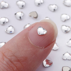 Heart Shape Multi Colors Small Size Glass Beveled Flat Back Fancy Rhinestones For Nail Art WholesaleRhinestone