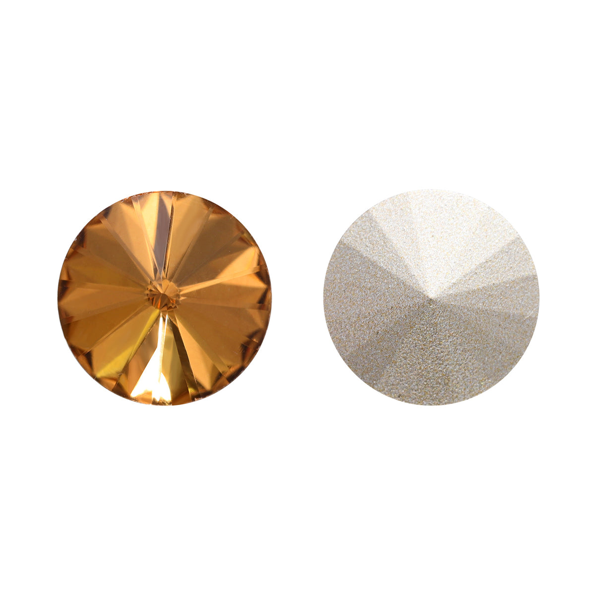 Light Smoked Topaz Rivoli Shape High Quality Glass Pointed Back Fancy Rhinestones WholesaleRhinestone Imagen principal del producto