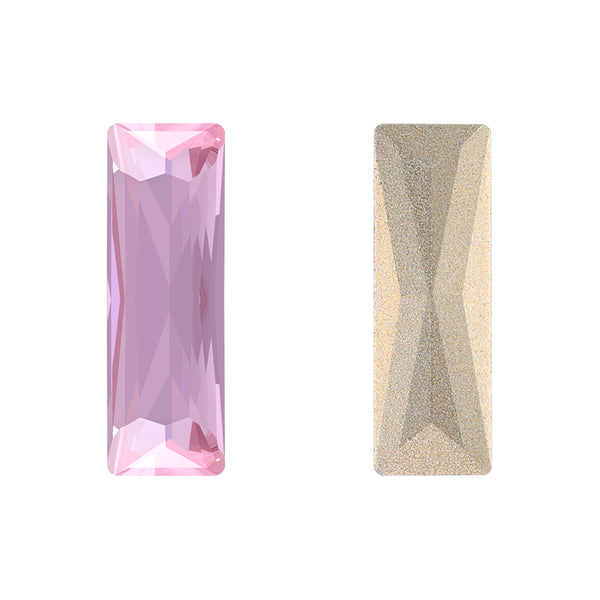 Light Rose Princess Baguette Shape High Quality Glass Pointed Back Fancy Rhinestones WholesaleRhinestone