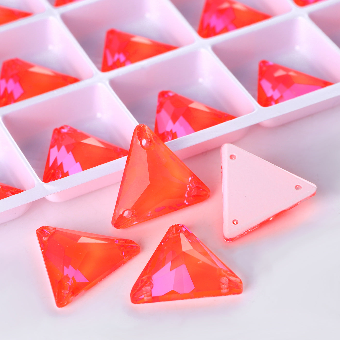 Electric Neon Hyacinth Triangle Shape High Quality Glass Sew-on Rhinestones Secondary image