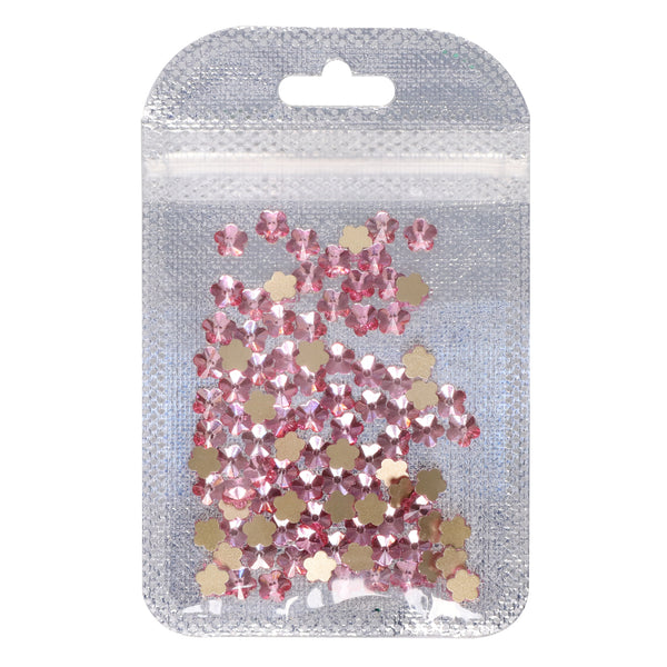 5 leaf plum blossoms Shape Light Pink Flat Back Fancy Rhinestones WholesaleRhinestone