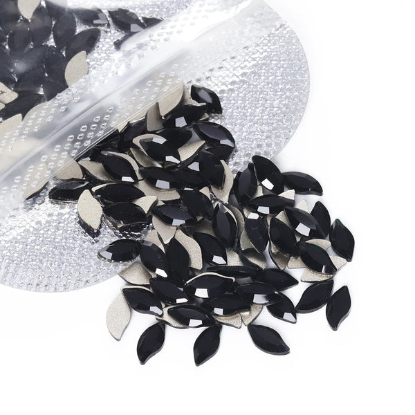 Mermaid Shape Black Flat Back Fancy Rhinestones