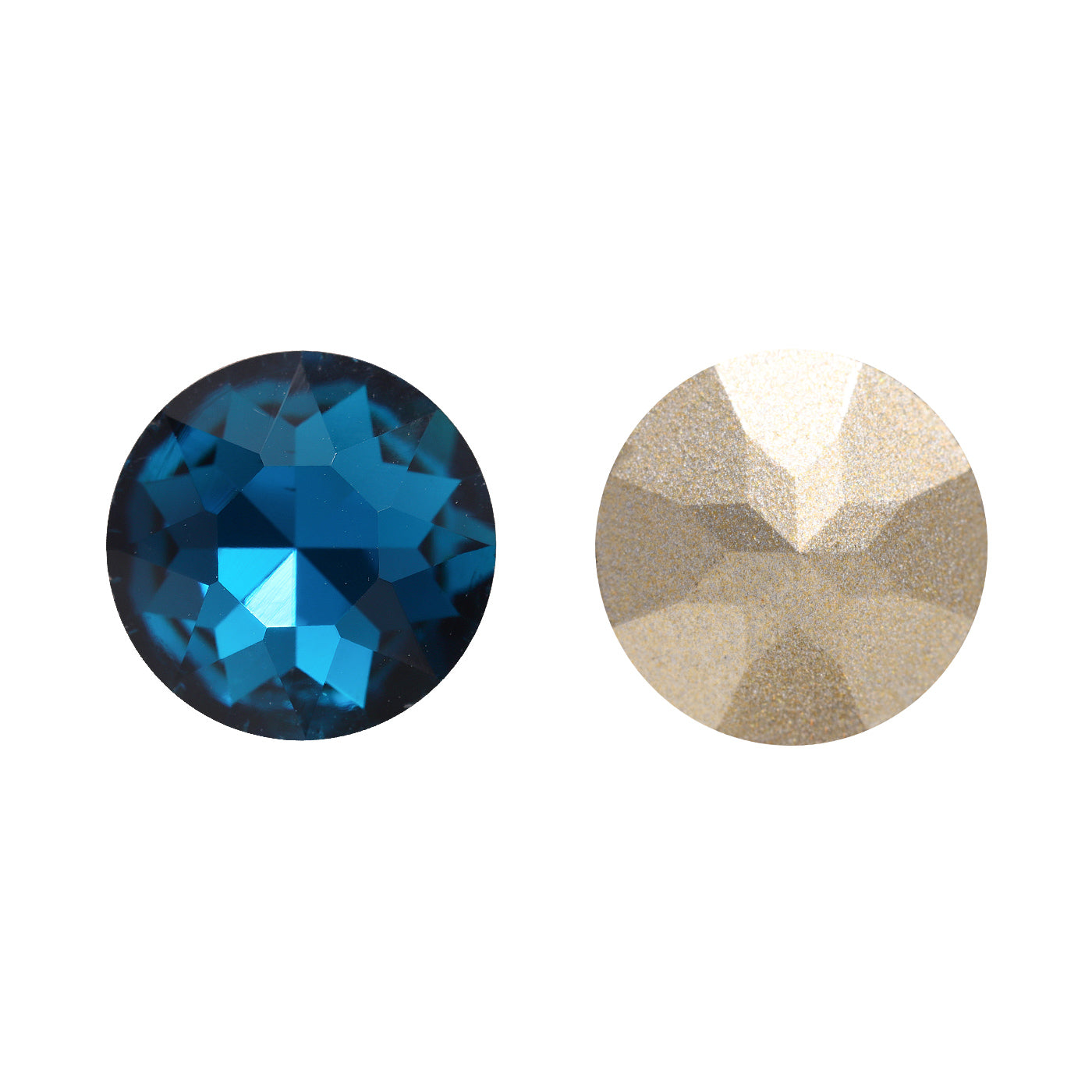 Indicolite Gemstone Flower Shape High Quality Glass Pointed Back Fancy Rhinestones WholesaleRhinestone