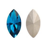 Indicolite Navette Shape High Quality Glass Pointed Back Fancy Rhinestones