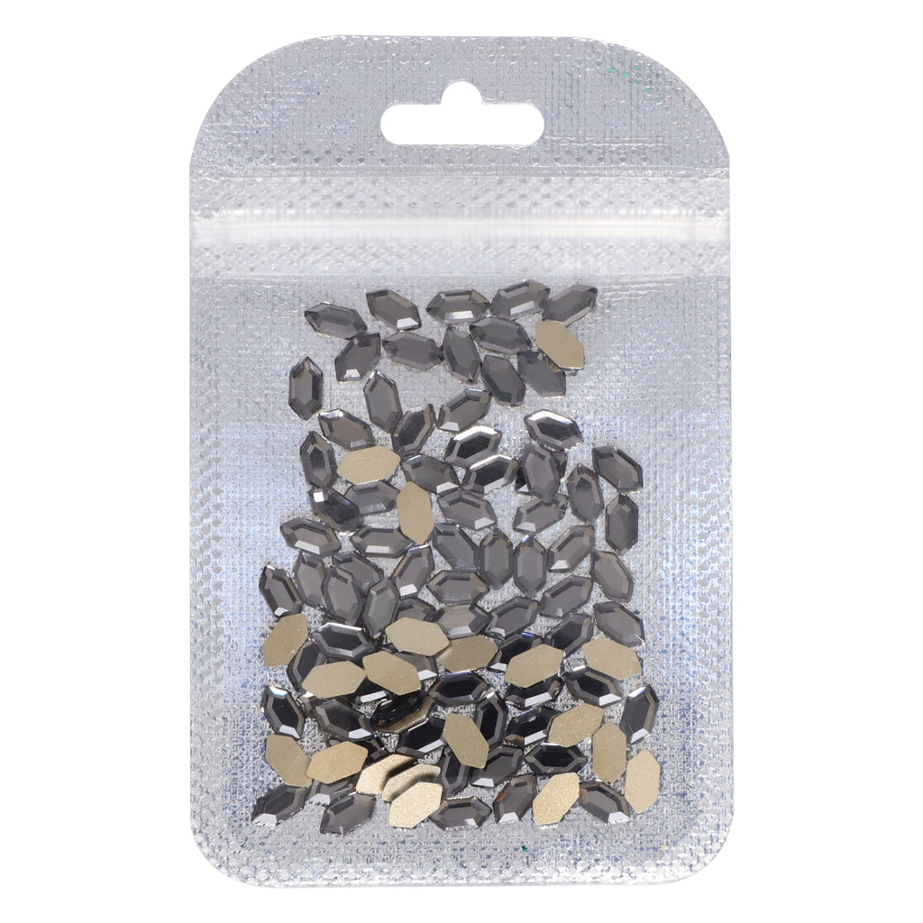 Elongated Hexagon Shape Black Diamond Flat Back Fancy Rhinestones WholesaleRhinestone