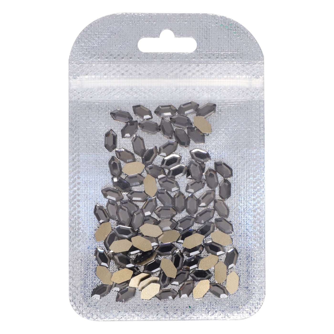 Elongated Hexagon Shape Black Diamond Flat Back Fancy Rhinestones WholesaleRhinestone