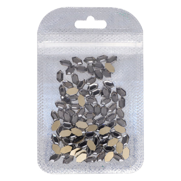 Elongated Hexagon Shape Black Diamond Flat Back Fancy Rhinestones WholesaleRhinestone