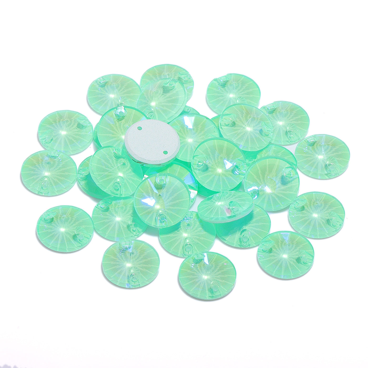 Electric Neon Greenwrap Rivoli Shape High Quality Glass Sew-on Rhinestones Secondary image