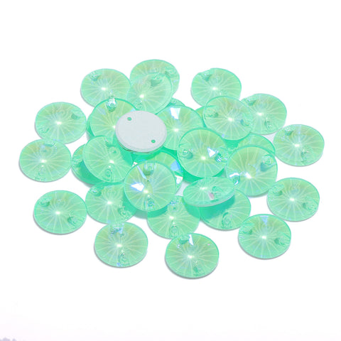 Electric Neon Greenwrap Rivoli Formen Högkvalitativ glas Sew-on Rhinestones Sekundär produktbild