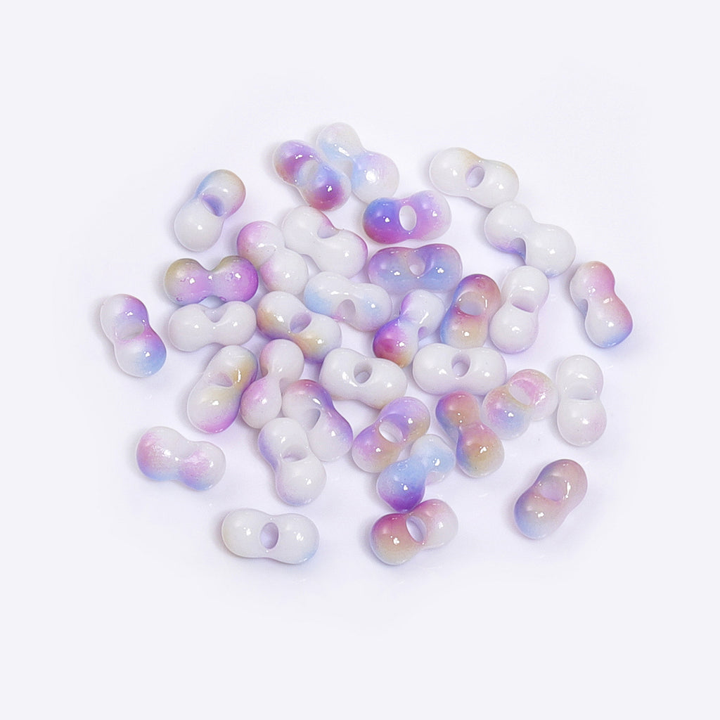 RNB009 Rainbow Effect Peanut Beads Shape Glass Seed Beads WholesaleRhinestone