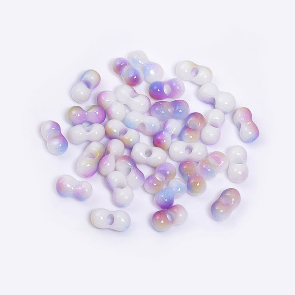 RNB009 Rainbow Effect Peanut Beads Shape Glass Seed Beads WholesaleRhinestone