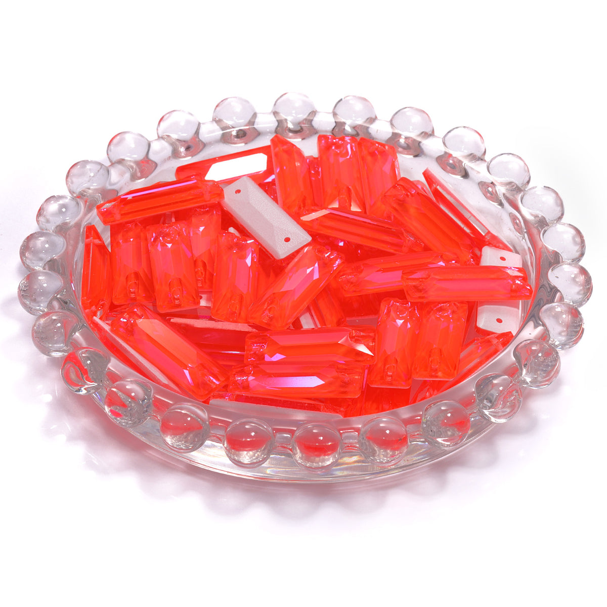 Electric Neon Hyacinth Cosmic Baguette Shape High Quality Glass Sew-on Rhinestones WholesaleRhinestone