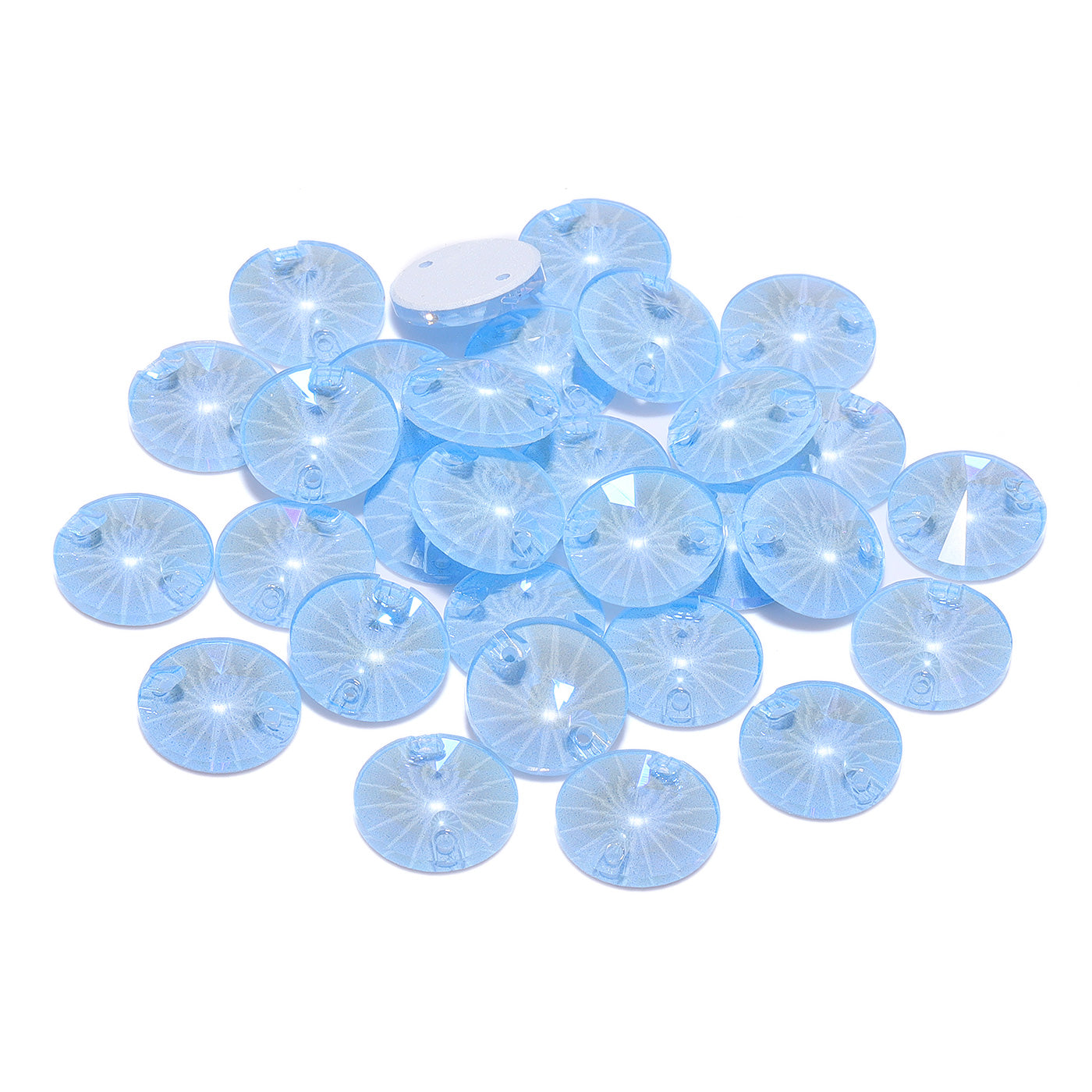 Electric Neon Light Blue Rivoli Shape High Quality Glass Sew-on Rhinestones Secondary image