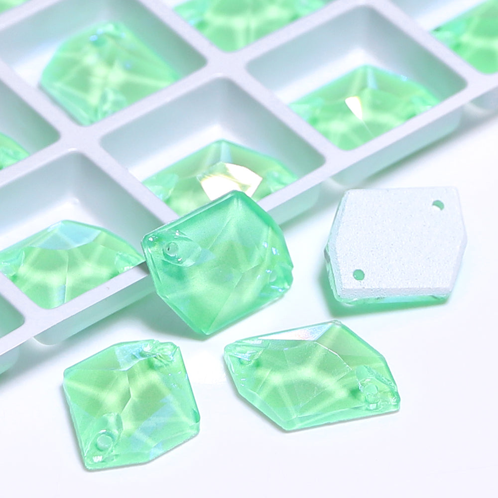Electric Neon Greenwrap Cosmic Shape High Quality Glass Sew-on Rhinestones Secondary image