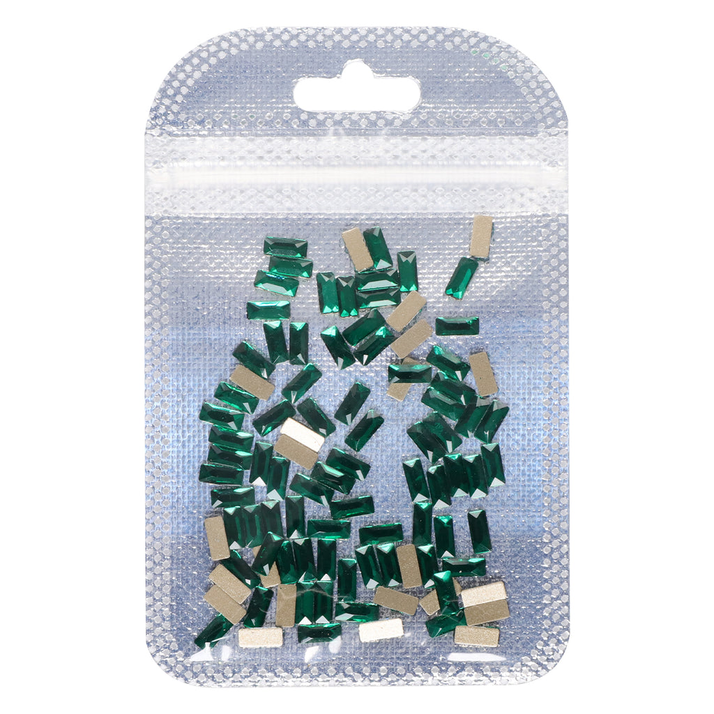 Rectangle Shape Dark Green Flat Back Fancy Rhinestones WholesaleRhinestone