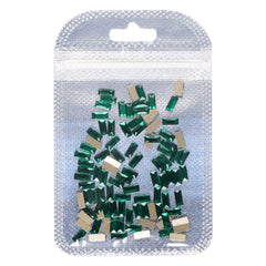 Rectangle Shape Dark Green Flat Back Fancy Rhinestones WholesaleRhinestone