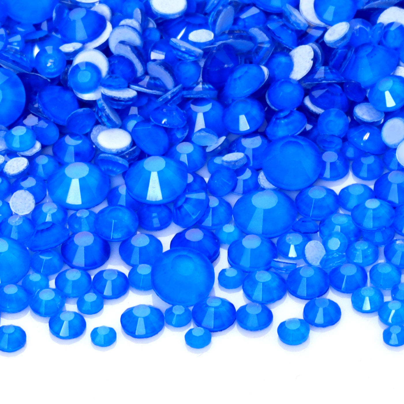Mixed Sizes Blue Glass FlatBack Neon Rhinestones For Nail Art WholesaleRhinestone