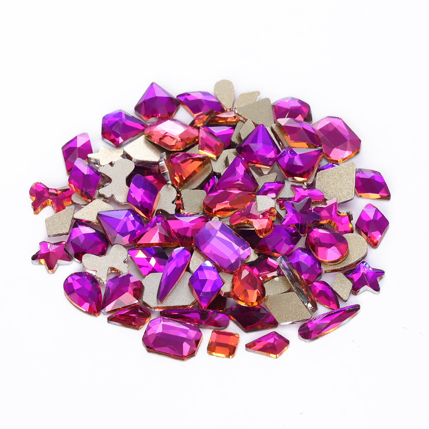 Mixed Shapes Purple Volcano Flat Back Fancy Rhinestones For Nail Art WholesaleRhinestone