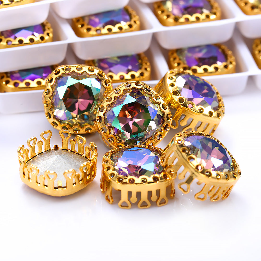 Ghost Light Cushion Square Shape High-Quality Glass Sew-on Nest Hollow Claw Rhinestones WholesaleRhinestone