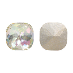 Luminous Green Dome Cushion Square Shape High Quality Glass Pointed Back Fancy Rhinestones