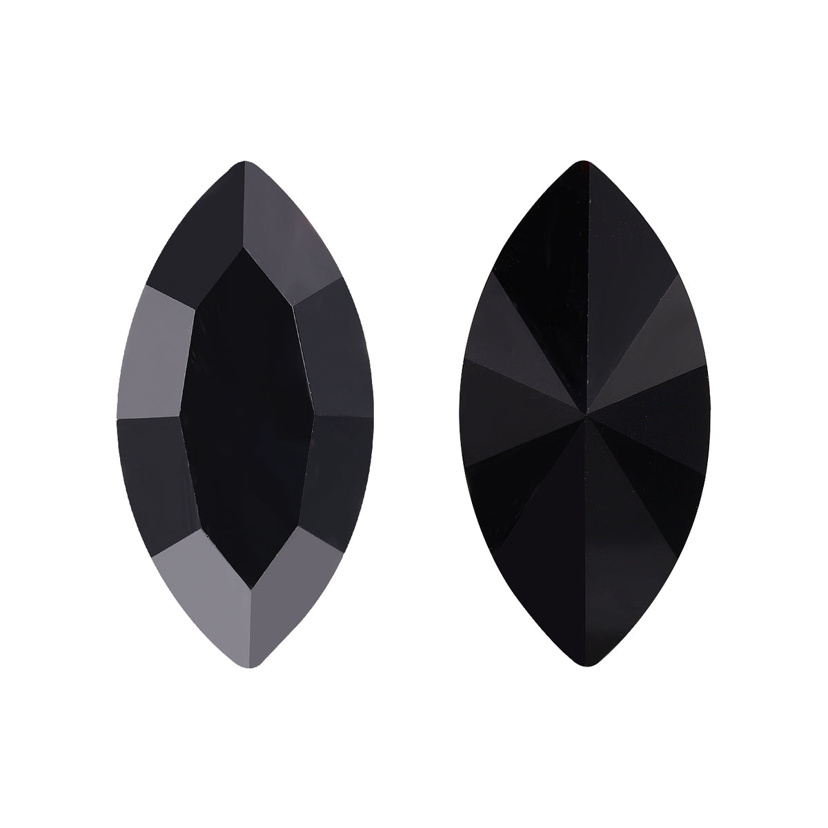 Jet Navette Shape High Quality Glass Pointed Back Fancy Rhinestones