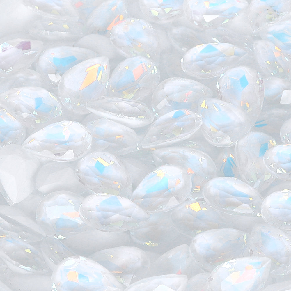 Crystal AM Drop Shape Glass Pointed Back Fancy Rhinestones