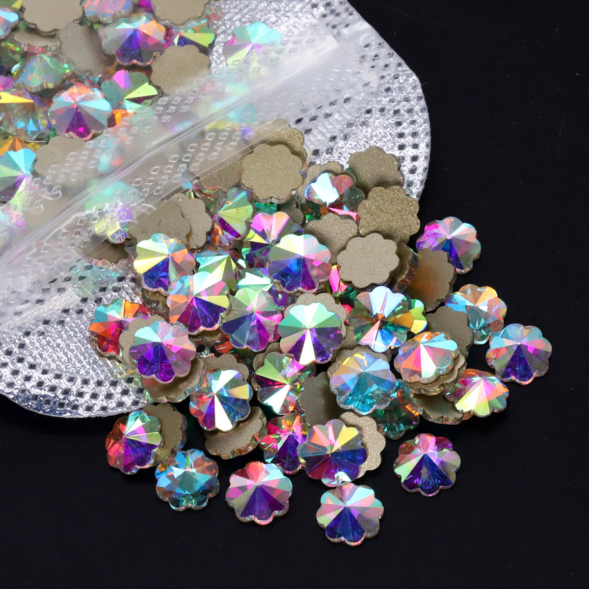 Plum blossom Shape Crystal AB Flat Back Fancy Rhinestones