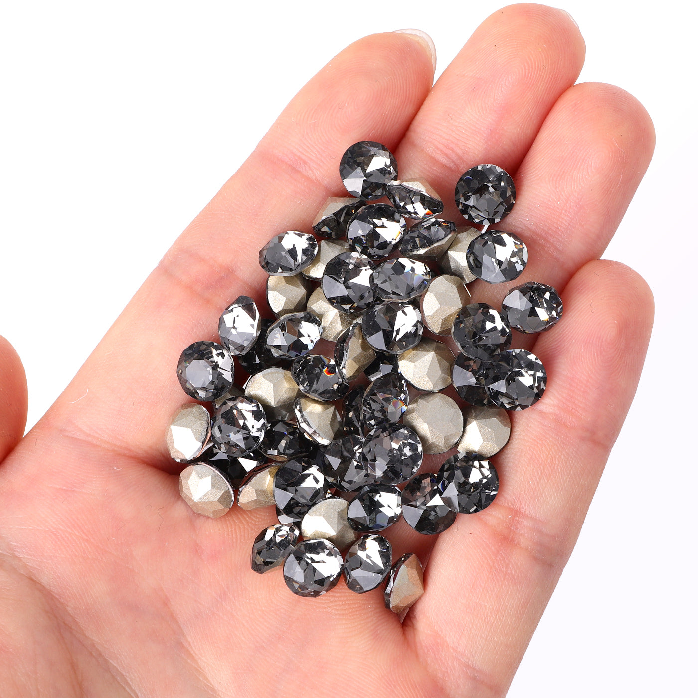 Black Diamond Xirius Chaton Shape Glass spiss tilbake Fancy Rhinestones Secondary image