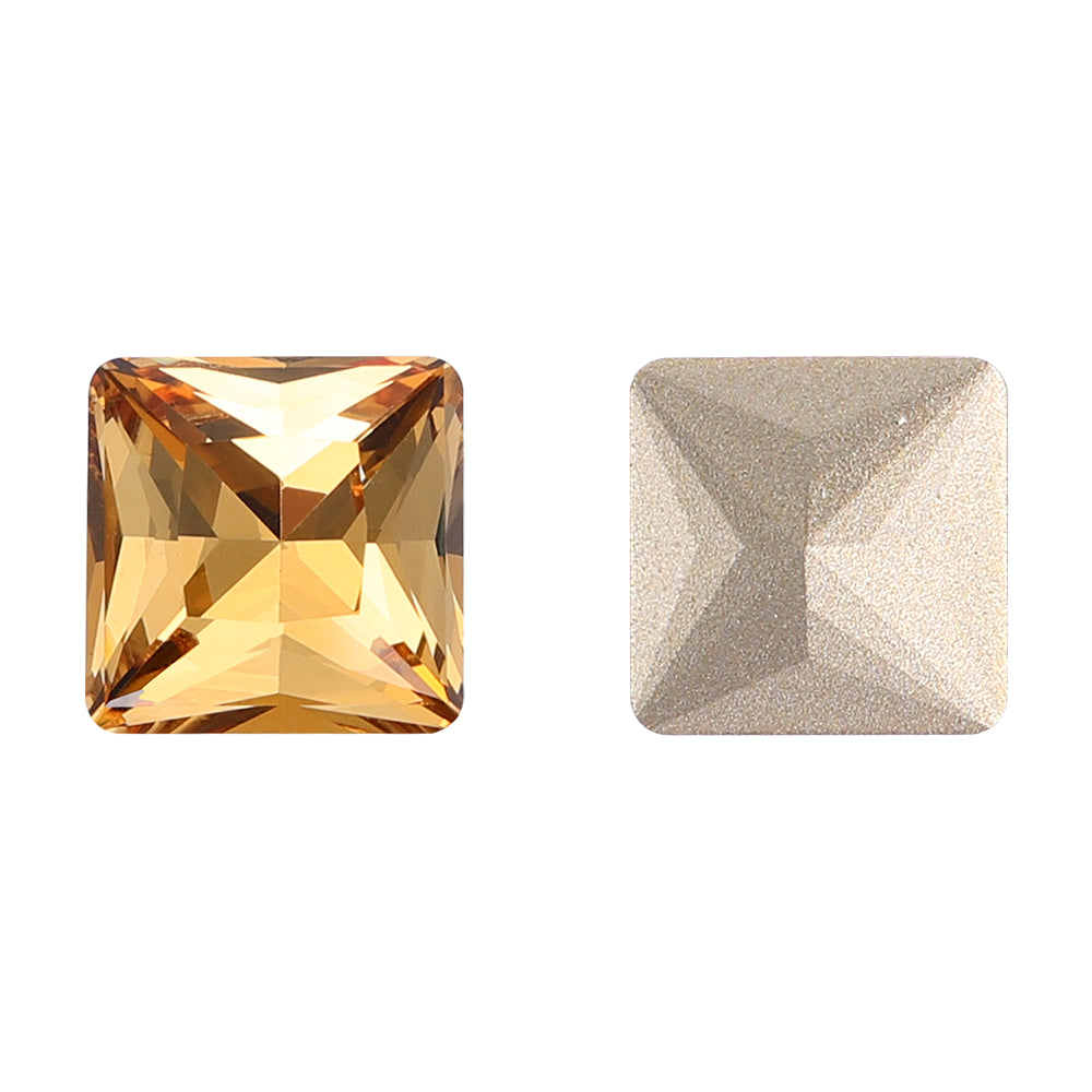 Light Smoked Topaz Princess Square Shape High Quality Glass Pointed Back Fancy Rhinestones WholesaleRhinestone メイン画像