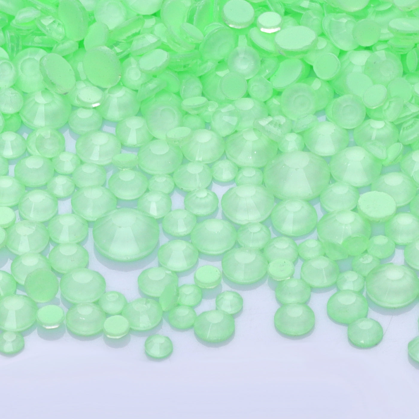 Mixed Sizes Neon Mint Mambo Glass Flat Back Rhinestones For Nail Art WholesaleRhinestone