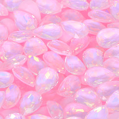 Light Pink AM Drop Shape Glass Pointed Back Fancy Rhinestones