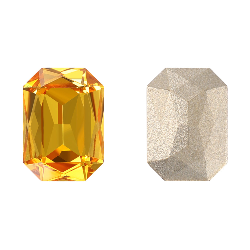 Light Topaz Thin Octagon Shape High Quality Glass Pointed Back Fancy Rhinestones WholesaleRhinestone メイン画像