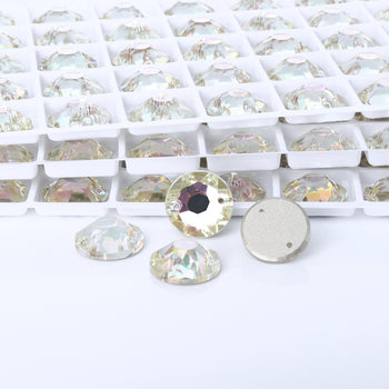 Luminous Green XIRIUS Round Shape High Quality Glass Sew-on Rhinestones WholesaleRhinestone