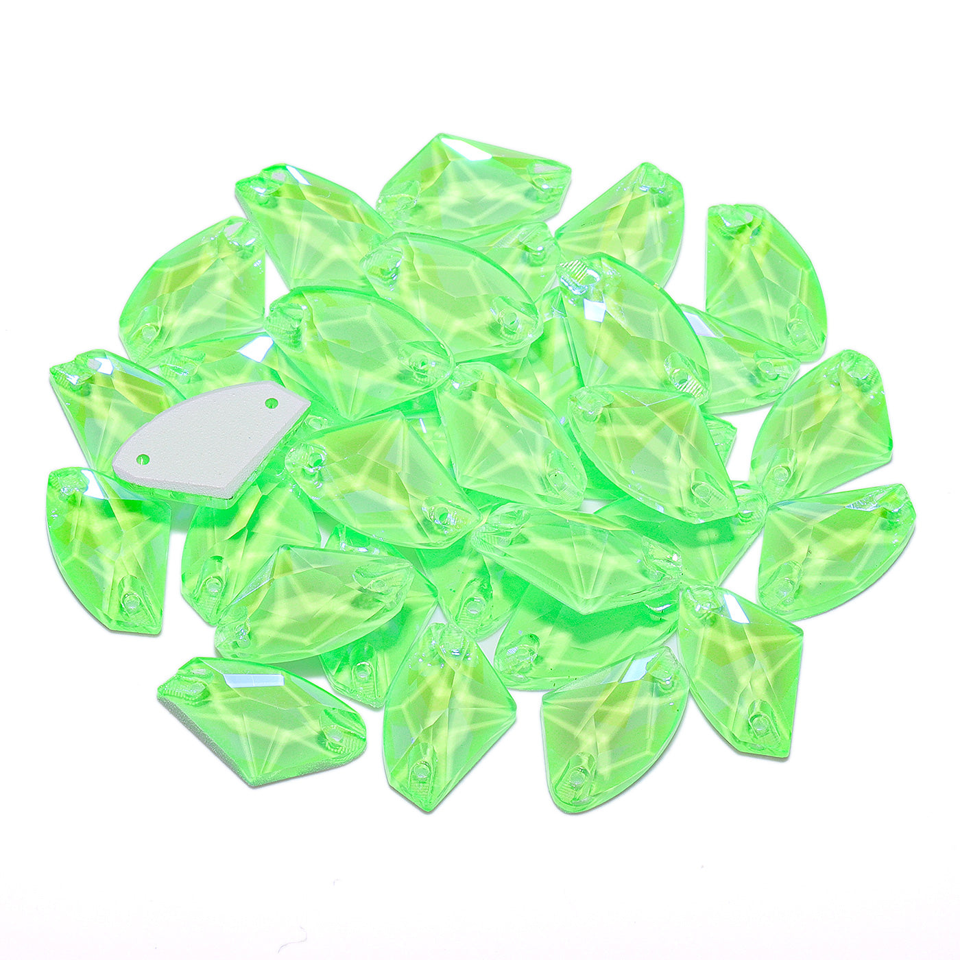 Elektrisk neon peridot galaktisk form högkvalitativ glas Sew-on Rhinestones Sekundär produktbild