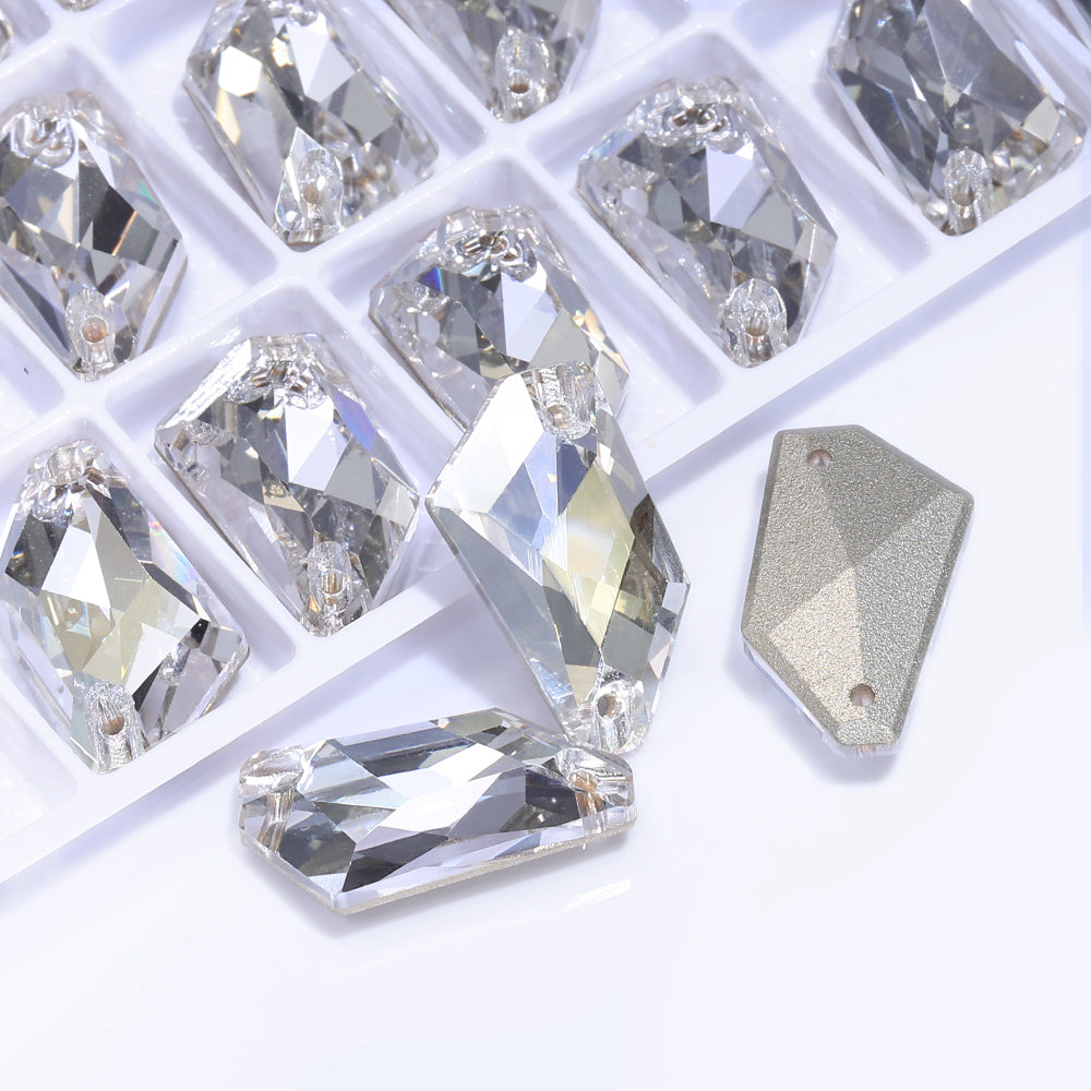Silver Shade De-Art Shape High Quality Glass Sew-on Rhinestones WholesaleRhinestone