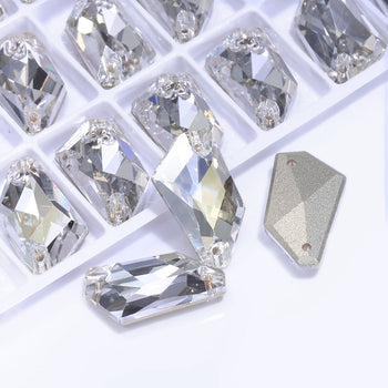 Silver Shade De-Art Shape High Quality Glass Sew-on Rhinestones WholesaleRhinestone