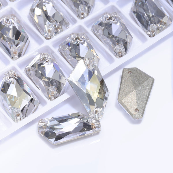 Silver Shade De-Art Shape High Quality Glass Sew-on Rhinestones WholesaleRhinestone