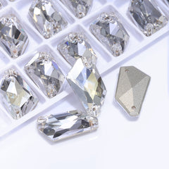 Silver Shade De-Art Shape High Quality Glass Sew-on Rhinestones WholesaleRhinestone