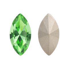 Peridot Navette Shape High Quality Glass Pointed Back Fancy Rhinestones