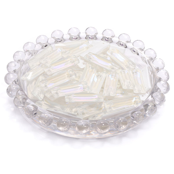 Electric Neon White Cosmic Baguette Shape High Quality Glass Sew-on Rhinestones WholesaleRhinestone