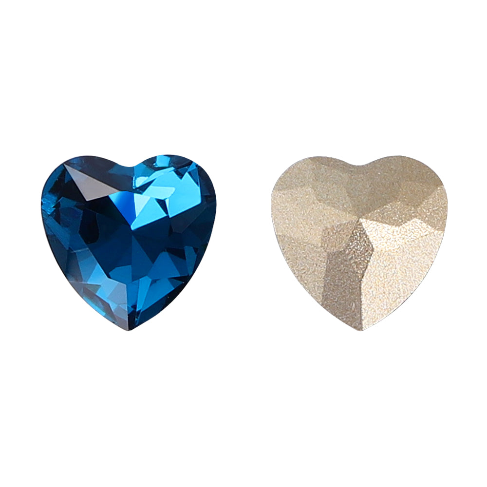 Indicolite Heart Shape High Quality Glass Pointed Back Fancy Rhinestones WholesaleRhinestone Main image