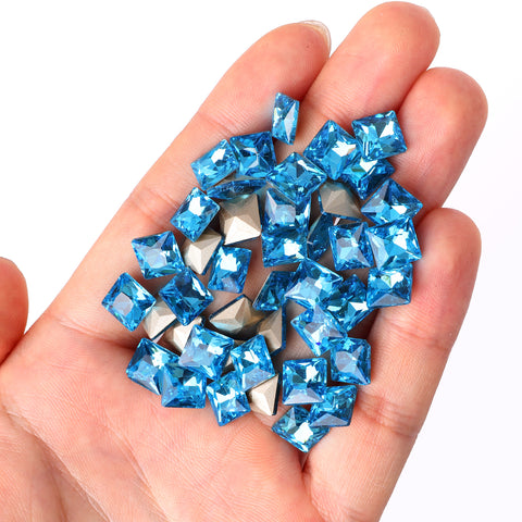Aquamarine Princess Square Form spitzt ausgefallene Strasssteine Zweitbild