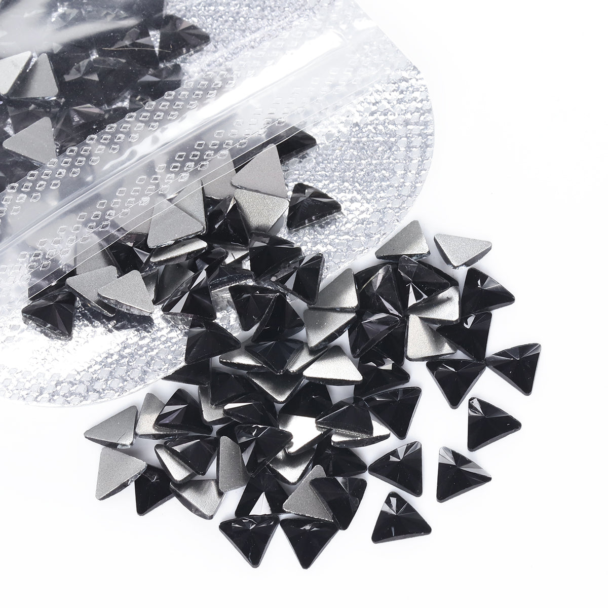 Triangle Shape Black Flat Back Fancy Rhinestones
