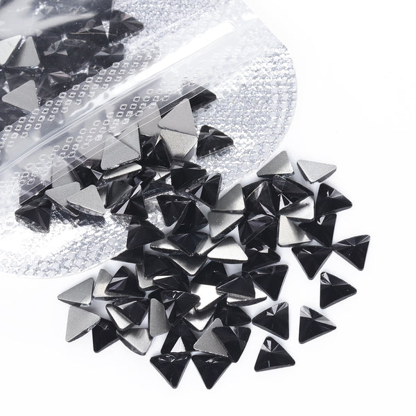 Triangle Shape Black Flat Back Fancy Rhinestones